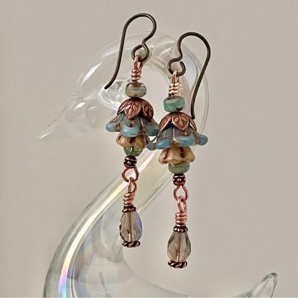 ARTISAN Earrings - “Flora Belle” Dangles - Picture 3 of 10